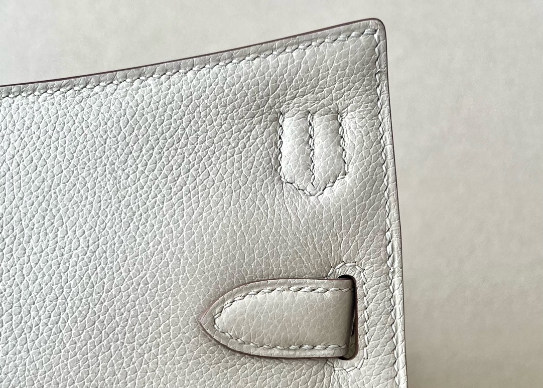 Hermes Jypsiere Mini Shoulder Bag In White Clemence Leather